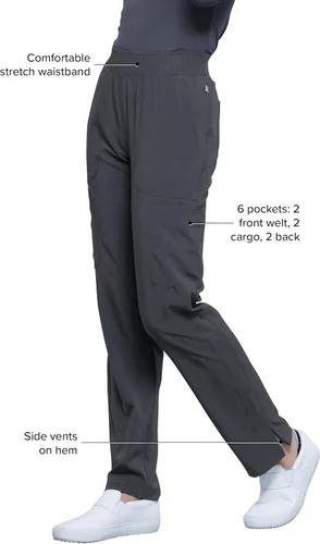 Miniatura 4 de Cherokee Infinity - Pantalón quirúrgico para mujer de cintura media, pierna cónica, con tecnología de absorción de humedad y tela elástica 360 CK065A