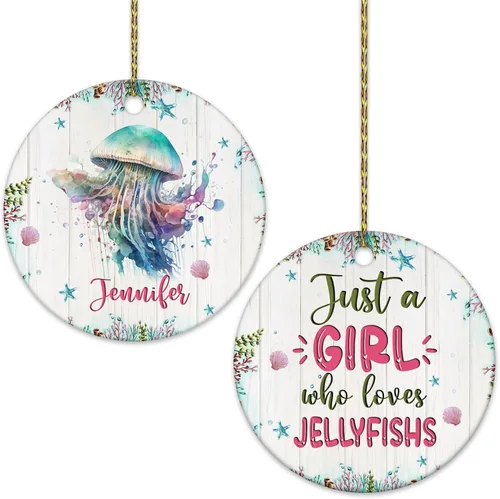 Miniatura 14 de Hyturtle Adorno de Navidad personalizado para los amantes de los ajolotes – Just A Girl Who Loves Axolotls Adorno de cerámica con nombre
