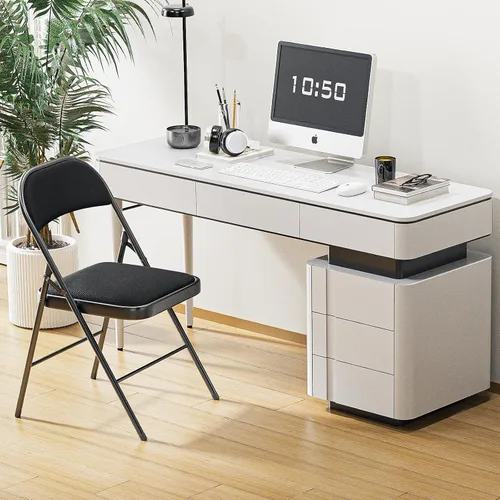 Miniatura 8 de Bonnlo Silla plegable, sillas plegables acolchadas de tela con cojín, respaldo y marco de acero para interiores y exteriores, comedor, oficina, Negro