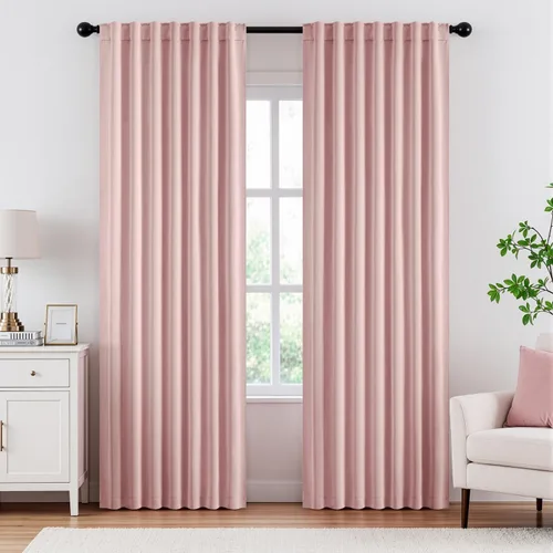 Miniatura 11 de ANRODUO Juego de 2 cortinas con bloqueo de luz del 99%, cortinas de 84 pulgadas de largo, cortinas negras para dormitorio, cortinas con aislamiento