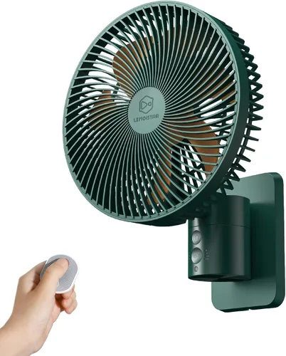 Miniatura 13 de LEMOISTAR Ventilador de pared pequeño de 8 pulgadas montado en la pared con control remoto, oscilación de 90°, 4 velocidades de alta velocidad, 8