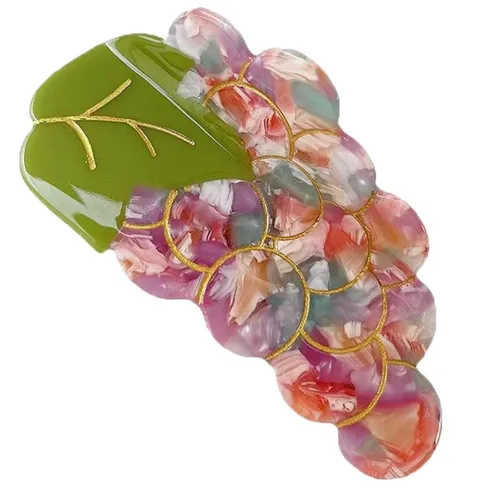 Miniatura 8 de Pinzas de garra de manzana, pinzas de pelo de melocotón jugoso, pinzas de pelo de frutas, pinzas de pelo de acetato para mujeres, pinzas pequeñas