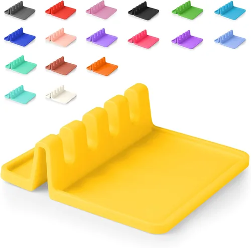 Miniatura 15 de Zulay - Soporte extragrande de silicona con bandeja antigoteo para múltiples utensilios de cocina, reposacucharas resistente al calor y sin BPA