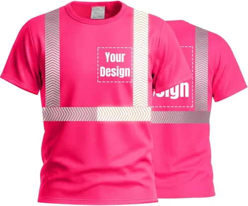 Miniatura 33 de Camiseta Hi Vis con tira reflectante de alta visibilidad, camisetas de seguridad personalizadas para tu logotipo, camisas de trabajo al aire libre