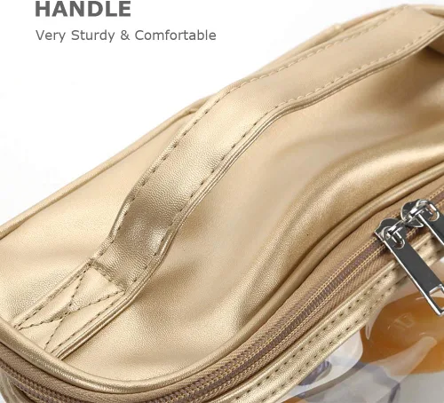 Miniatura 5 de Bolsa de cosméticos, estuche portátil transparente para artículos de tocador, bolsa de maquillaje de PVC transparente, organizador de almacenamiento