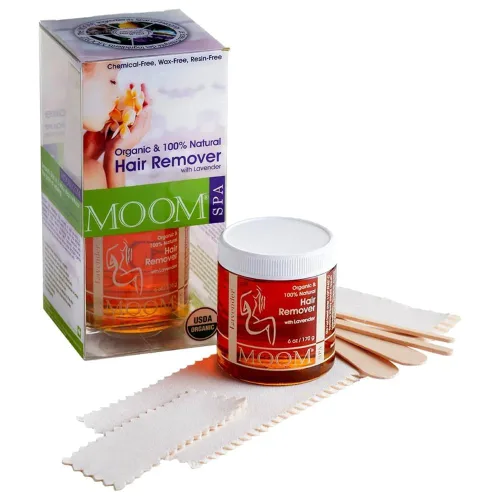 Miniatura 16 de MOOM - Kit de depilación de cera de azúcar orgánica para axilas, cara y bikini, infundido con aceite de árbol de té, incluye tiras de cera
