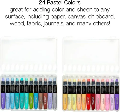 Miniatura 5 de KINGART Juego de barras de gel pastel, pigmentos de artista, 24 colores únicos, solubles en agua, cremosos e inodoros, uso en papel, madera, lienzo
