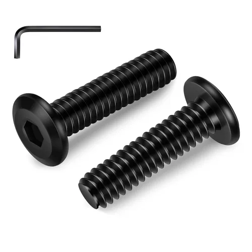 Tornillos de cabeza plana de 1/4-20 x 1-1/4 pulgadas, tornillos de conector avellanados, acero inoxidable 18-8 (304), óxido negro, totalmente