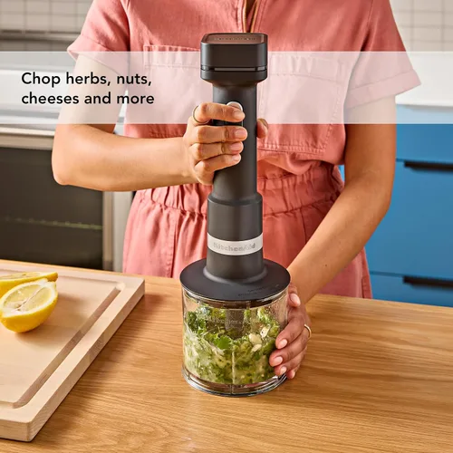 Miniatura 6 de KitchenAid Batidora de mano inalámbrica Go con accesorios: la batería se vende por separado, KHBRV05, negro mate