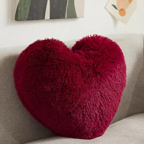 Miniatura 17 de MorroMorn Almohadas de Pelo Esponjoso en Forma de Corazón, Almohadas Decorativas Peludas para Sofá, Cama, Decoración Linda de Habitación