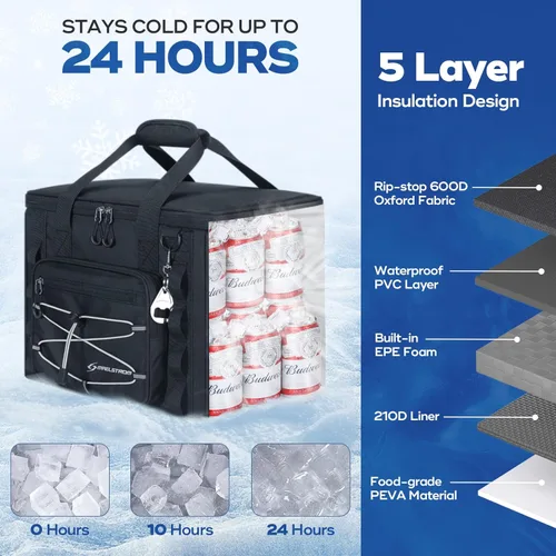 Miniatura 2 de Maelstrom Soft Sided Cooler Bag, 30/40 Can Collapsible Insulated Ice Chest, Large Leakproof Portable Storage for Camping, Travel, Kayaking & Beach