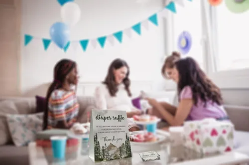 Miniatura 4 de Boletos para sorteo de pañales para baby shower, tarjetas temáticas de corona rosa, recuerdos de fiesta para baby showers, tarjetas de juego, 1