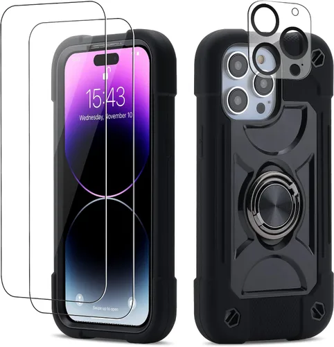 Miniatura 20 de Funda para iPhone Se3/iPhone Se2, iPhone 6/6S, iPhone 7/iPhone 8 de 4.7 pulgadas con soporte de anillo, con 2 protectores de pantalla resistentes