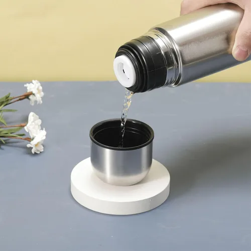 Miniatura 5 de Botella térmica aislada con taza, frasco de café de acero inoxidable para bebidas calientes y frías, botella de agua aislada al vacío, taza de viaje