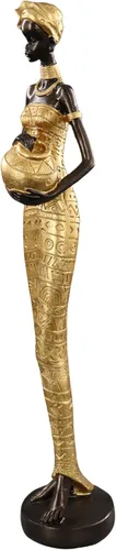 Miniatura 15 de Lescafita Mujer africana con estatua de resina de laúd – Figura de escultura musical tribal hecha a mano – Decoración cultural afrocéntrica