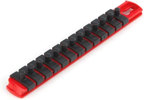 TEKTON guía de llaves de 1/4 pulgadas x riel de 20.3 cm, 13 clips (rojo) | OSR01113 | Fabricado en EE. UU