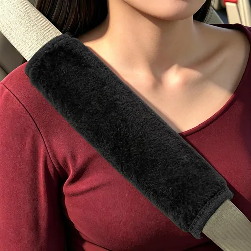 Miniatura 7 de Almohadillas para cinturón de seguridad, fundas de cuero para cinturón de seguridad, cojín de conducción más cómodo, ayuda a proteger tu cuello
