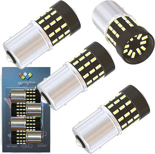 Miniatura 24 de BAU15S PY21W 1156PY 7507 7510 9507 Bombillas LED súper brillantes color amarillo ámbar de 54 SMD 3014 12V-24V para indicadores de posición, luz