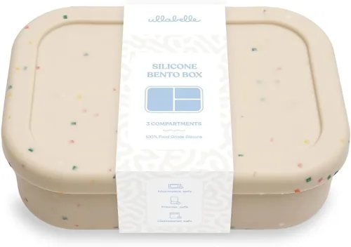 Miniatura 8 de Ullabelle Caja Bento para niños, 3 compartimentos, lonchera a prueba de fugas para bebé, contenedor de aperitivos sin BPA, lonchera dividida