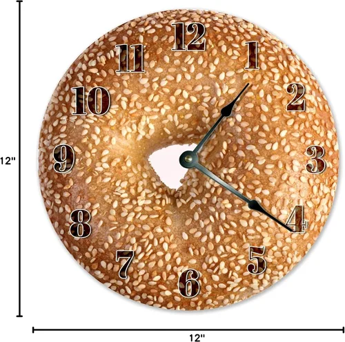 Miniatura 3 de Fprqlyze - Reloj de pared silencioso de 12 pulgadas, de cuarzo, sin tictac, funciona con pilas, fácil de leer, con números arábigos redondos