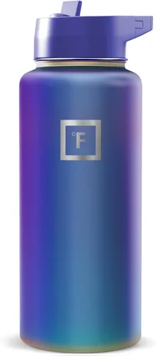 Miniatura 134 de IRON °FLASK Frasco de hidratación para acampar y senderismo con pajilla, botella de agua deportiva de acero inoxidable con aislamiento de boca
