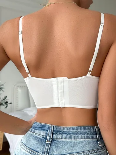 Miniatura 2 de SOLY HUX Women's Lace Trim Wireless Bralette Bra Bustier Corset Tops