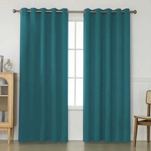 Miniatura 74 de KEQIAOSUOCAI Cortinas rosa bebé de 63 pulgadas para habitación de niñas - Con aislamiento térmico que oscurece la habitación, cortinas de ventana
