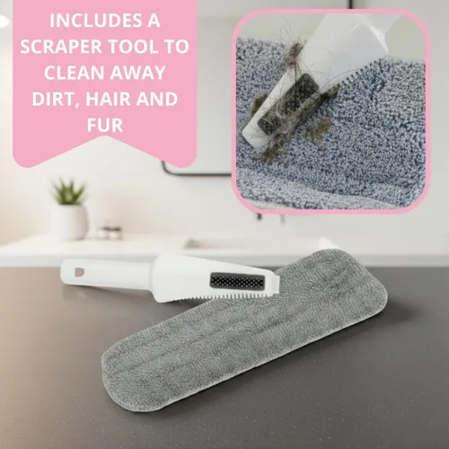 Miniatura 7 de Trapeador de pulverización resistente para limpieza de pisos, botella de agua recargable, utiliza cualquier solución de limpieza, almohadillas