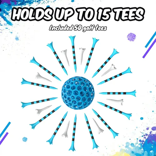 Miniatura 5 de Tees de golf profesionales de plástico Full Choice, paquete de 100 (3-1/4" o 2-3/4"), durabilidad y estabilidad mejoradas, diseñados para minimizar
