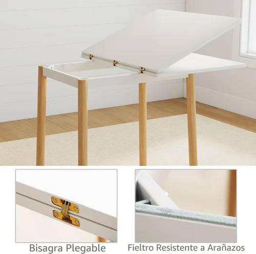 Miniatura 8 de 47" personas giratorias plegables de madera de la tabla de comedor de la mesa de comedor de la cocina 4-6