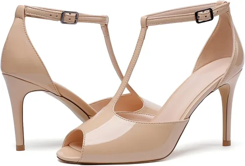 Miniatura 6 de Zamikoo Sandalias de tacón de aguja para mujer, con correa al tobillo, zapatos de vestir