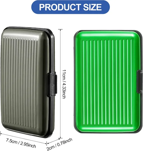 Miniatura 2 de 2 piezas de soporte delgado para tarjetas de crédito, mini protector de tarjeta de crédito, protector de aluminio para tarjetas de visita