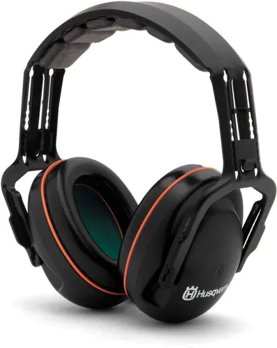 Husqvarna Professional Headband Hearing Protectors 25dB(A) NRR, Lightweight, Padded Headband, Clamshell Design, Black