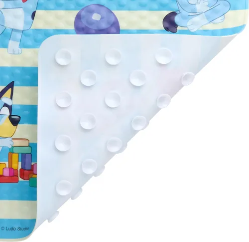 Miniatura 3 de Alfombra de baño Bluey para niños, niños pequeños y bebés, de 15.5 por 22 pulgadas, antideslizante, alfombrilla de baño con ventosas, lavable a