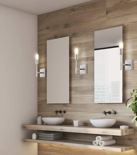 Miniatura 2 de JONATHAN Y Aplique de pared LED cromado de 5 pulgadas, lámpara de pared moderna con cable para baño, espejo de tocador, dormitorio, pasillo