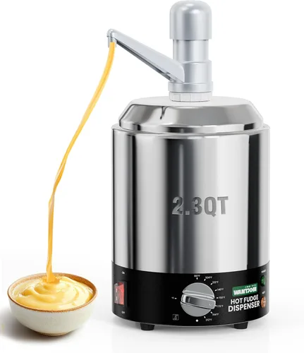 Miniatura 8 de WantJoin Dispensador de queso nacho con bomba, calentador de queso Nacho de 2.8 cuartos de galón, calentador de dulce de azúcar caliente de acero