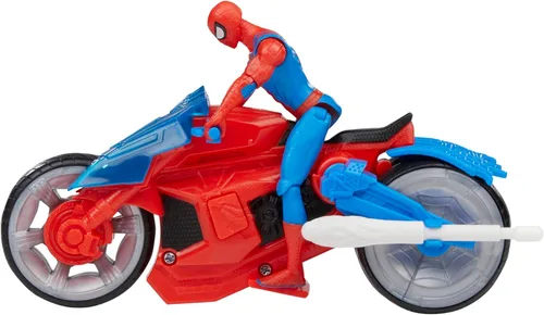 Miniatura 6 de Marvel Spider-Man Web Blast Cycle, figura de acción de 4 pulgadas con vehículo y 2 proyectiles web, juego de juguetes para niños a partir de 4 años