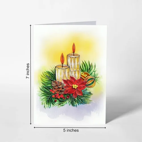 Miniatura 5 de Tarjeta de Navidad con velas, tarjeta de felicitación de flores de Navidad, para mamá, papá, abuela, amigo, jefe, compañero de trabajo