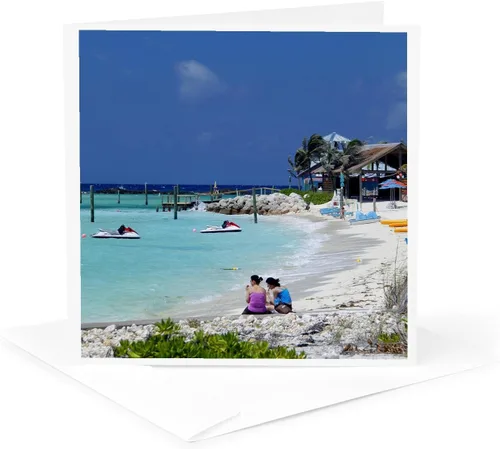 Tarjeta de felicitación - Caribe, Bahamas, Castaway Cay. Mujeres en la playa - CA05 KWI0003 - Kymri Wilt - Playas