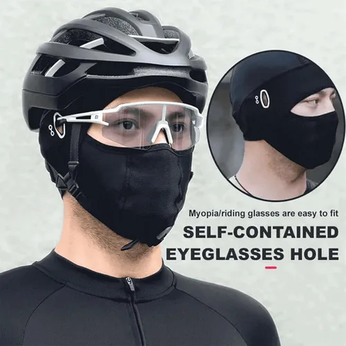 Miniatura 5 de Capucha de ciclismo con protección facial de seda de hielo, Gorros para El Frio para hombres, máscara facial de ciclismo para montar en moto