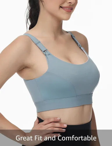 Miniatura 2 de HOFISH Nursing Bras for Breastfeeding Nursing Sports Bra with Support Racerback Maternity Bra Medium Impact