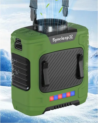 Miniatura 10 de Ventilador de cintura, ventilador recargable de clip de cinturón de 10000 mAh, flujo de aire turbo de 59 pies/s, 18500 rpm, 6 velocidades, hasta 35
