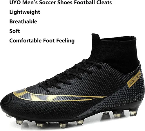 Miniatura 2 de Men's Soccer Shoes Football Cleats Outdoor High-Tops Lace-Up Non-Slip Spikes AGFG Boots