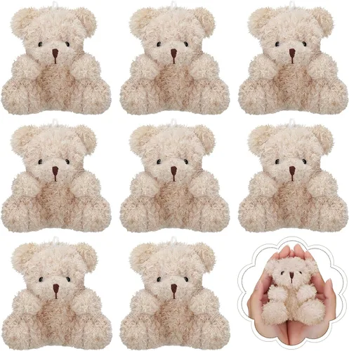 Threan 8 piezas de mini osos de peluche de 4 pulgadas, pequeños osos de peluche a granel, juguetes de animales de peluche suaves, muñecos de oso de