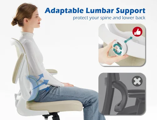 Miniatura 3 de TRALT Silla Ergonómica de Oficina - Silla de Escritorio con Soporte Lumbar Ajustable Silla de Computadora - Silla Cómoda de Malla con Reposabrazos