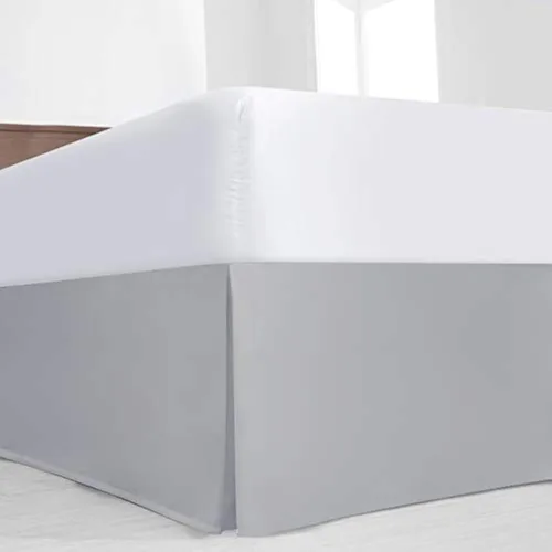 Miniatura 3 de Falda de cama blanca de lujo a medida de tamaño individual, falda de cama plisada de 10 pulgadas, microfibra de doble cepillado de alta calidad