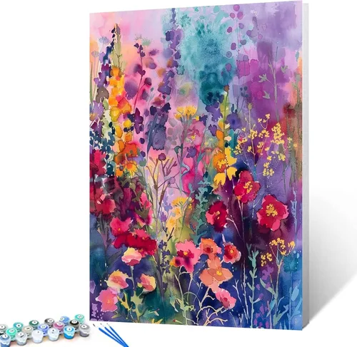 Miniatura 13 de Tucocoo Pinturas acrílicas para decoración de habitaciones, un ramo de flores, pintura por número para adultos, principiantes, estudiantes, amigos