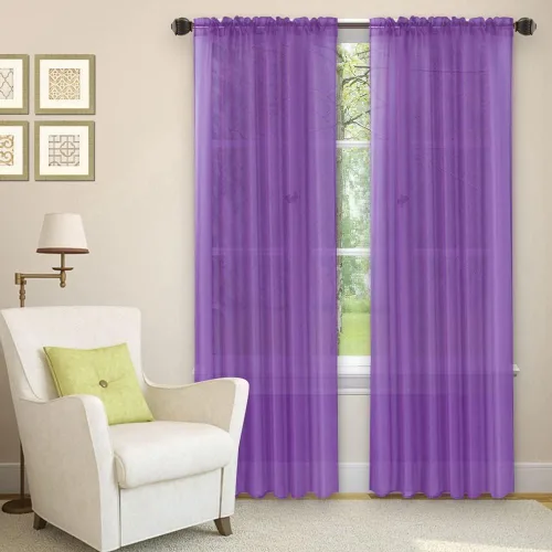 Miniatura 14 de Golden Linens LLC Juego de 2 paneles transparentes de color gris para ventana, bolsillo para barra, 54 pulgadas de ancho x 84 pulgadas de largo cada