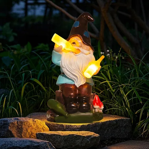 Miniatura 9 de DKJOCKY Regalos de gnomos para mujeres para Navidad, divertidos gnomos de jardín para decoración al aire libre para patio, gnomos con luces solares