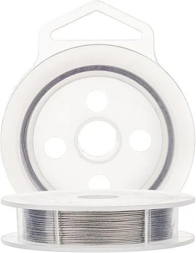 Miniatura 19 de BENECREAT 98 pies 0.02 pulgadas (0.5mm) alambre de cuentas de 7 hebras negro alambre de acero inoxidable recubierto de nailon para collar, pulsera